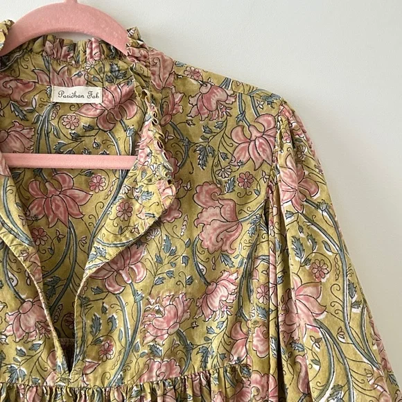 100% Cotton Green Floral Maxi Dress - Picture 6 of 16